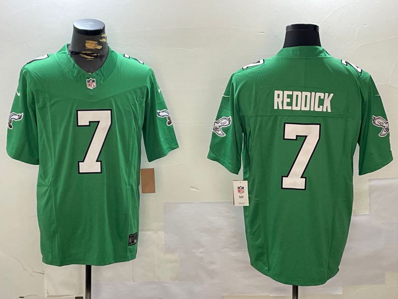 Men Philadelphia Eagles #7 Reddick Green Throwback 2024 Nike Vapor Limited NFL Jersey style 1